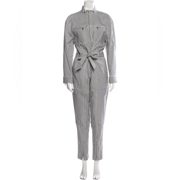 Jonathan simkhai one piece striped denim jumper with zippers size 4 - Picture 1 of 11